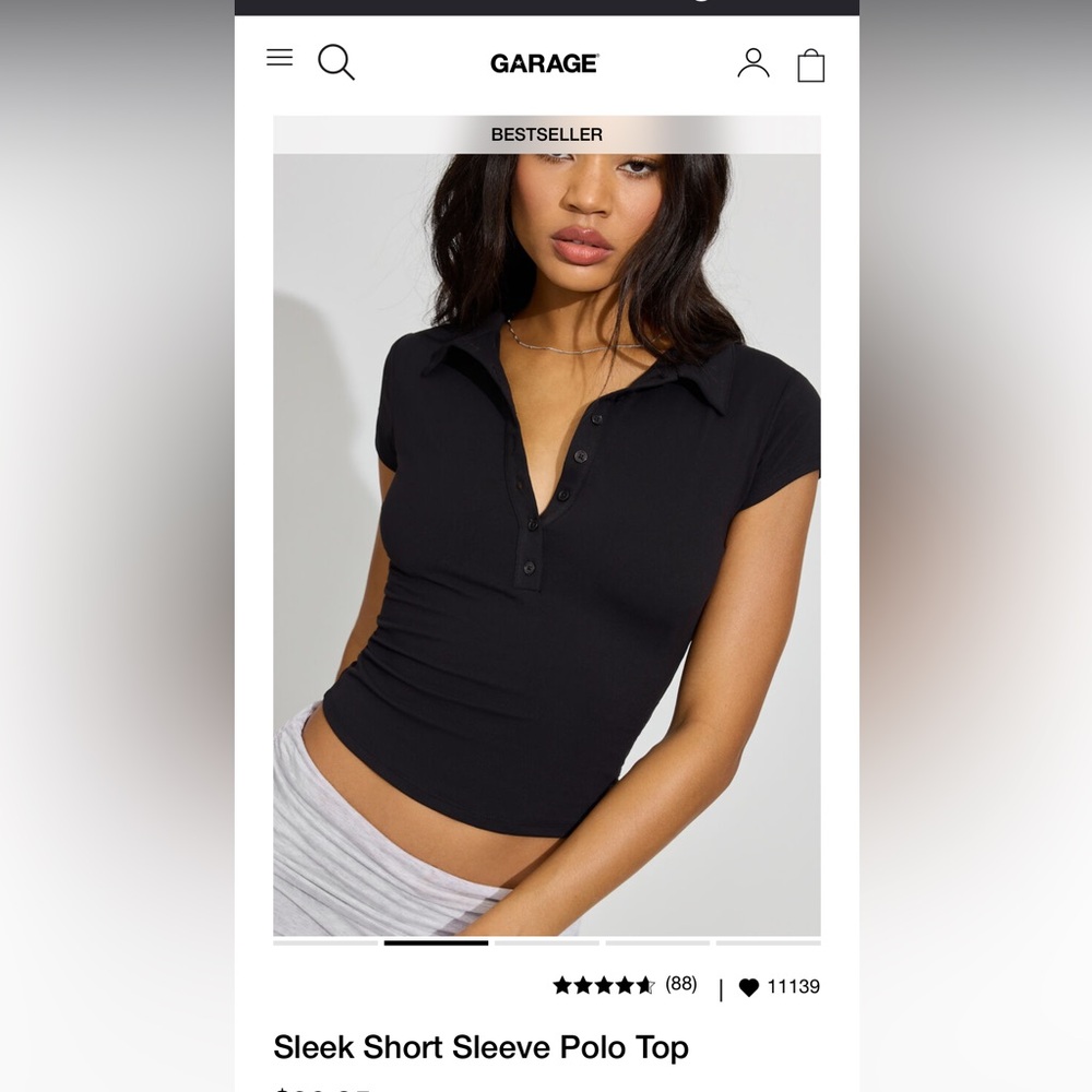 Garage Sleek Short Sleeve Polo Top